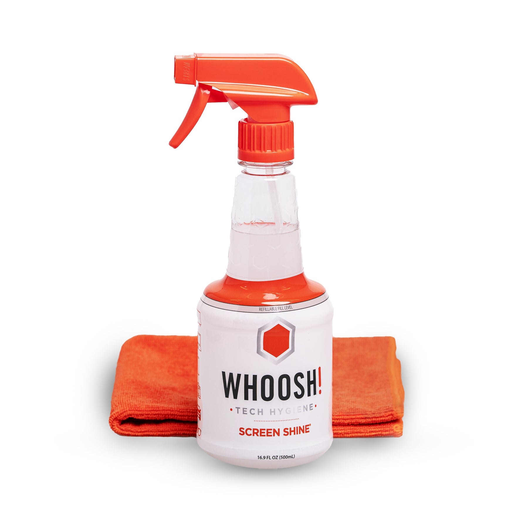 WHOOSH! 2.0 Screen Cleaner Kit 16.9 Oz - Refillable + 2 Cloths New